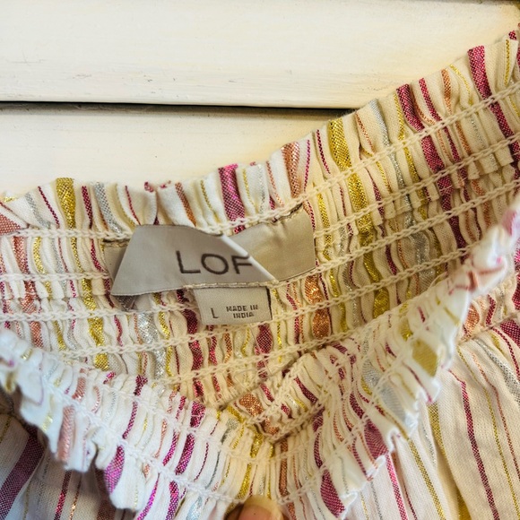 LOF Striped Sundress in Cream, Pink & Yellow - Picture 2 of 3